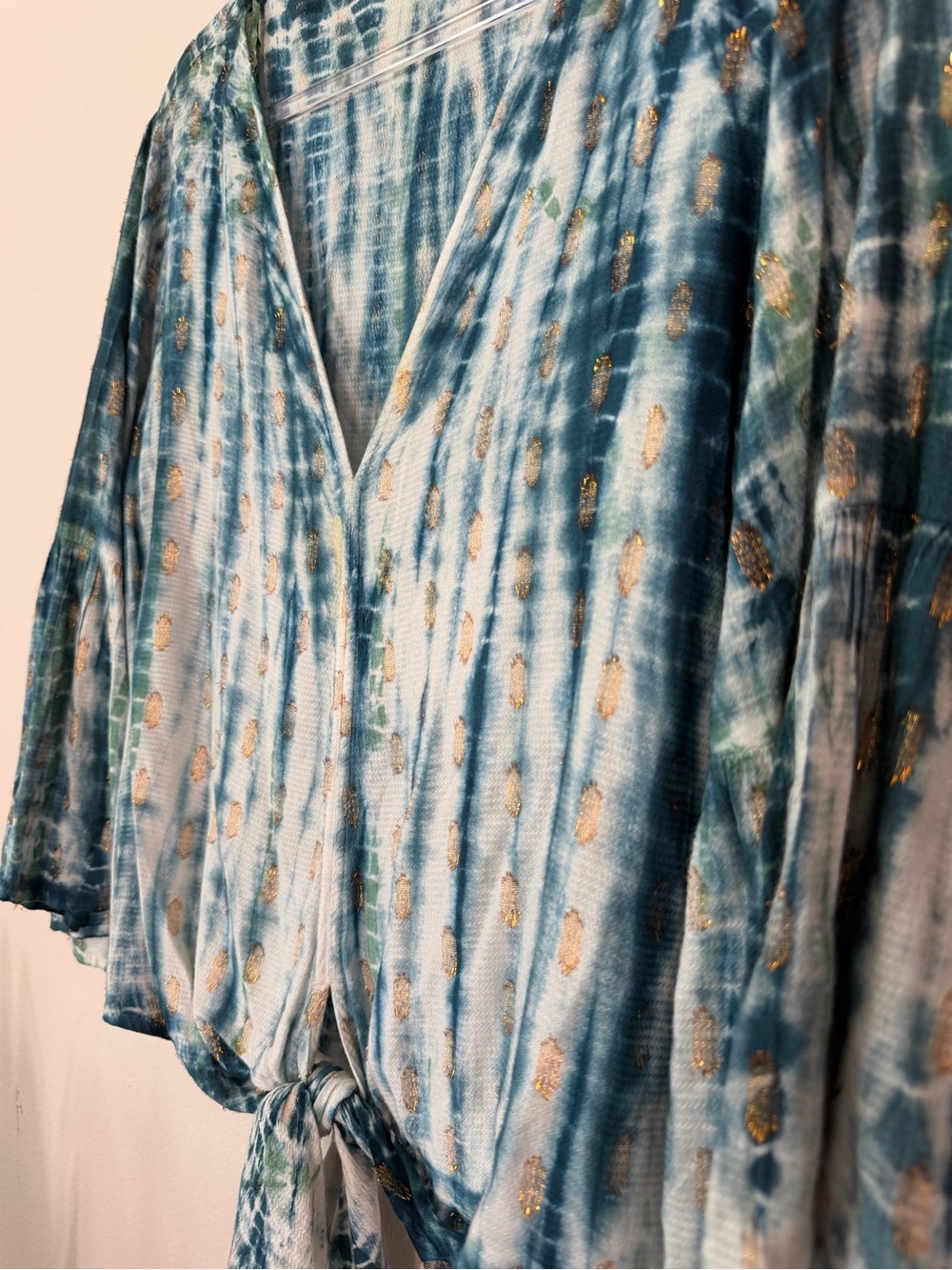 Tie dye bell sleeve top
